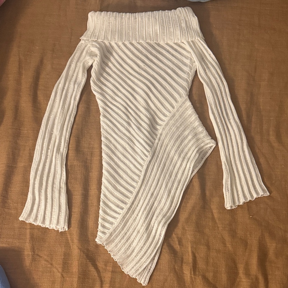 Princess Polly White Off-Shoulder Sweater